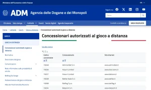 Registro ADM dei concessionari di gioco a distanza consultato per Kingmaker