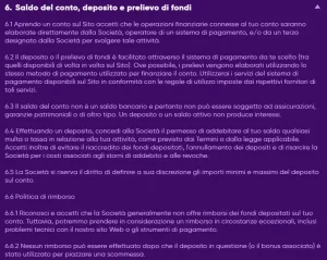 Termini Kingmaker dedicati a prelievi, limiti e controlli
